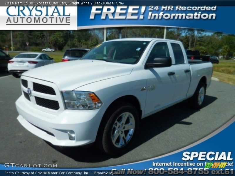 Bright White / Black/Diesel Gray 2014 Ram 1500 Express Quad Cab