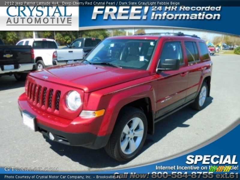Deep Cherry Red Crystal Pearl / Dark Slate Gray/Light Pebble Beige 2012 Jeep Patriot Latitude 4x4