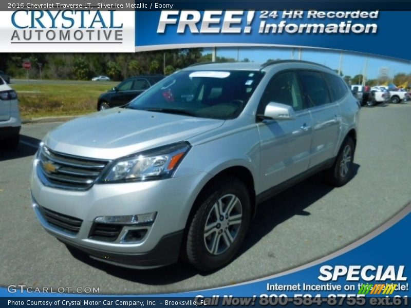 Silver Ice Metallic / Ebony 2016 Chevrolet Traverse LT
