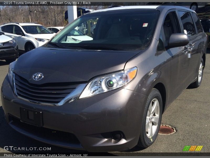 Predawn Gray Mica / Black 2016 Toyota Sienna LE AWD