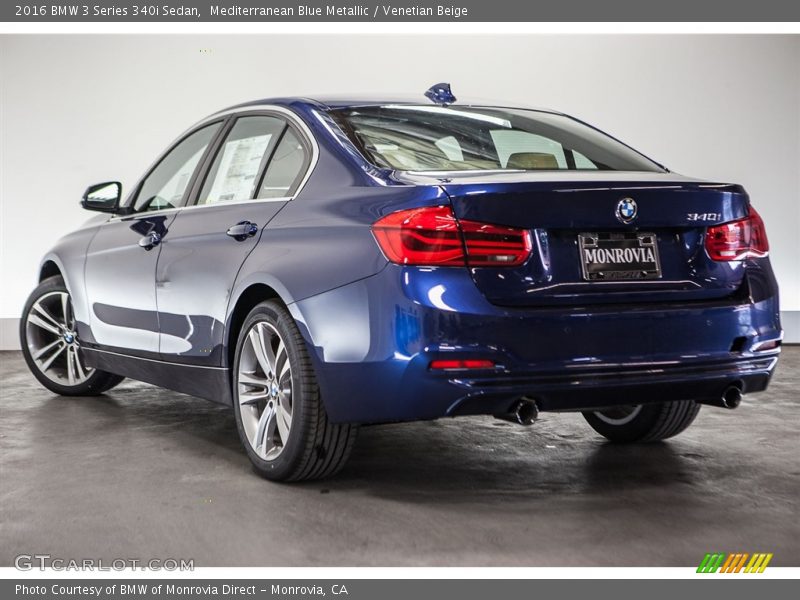 Mediterranean Blue Metallic / Venetian Beige 2016 BMW 3 Series 340i Sedan