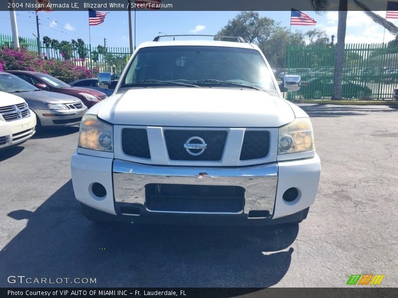 Blizzard White / Steel/Titanium 2004 Nissan Armada LE