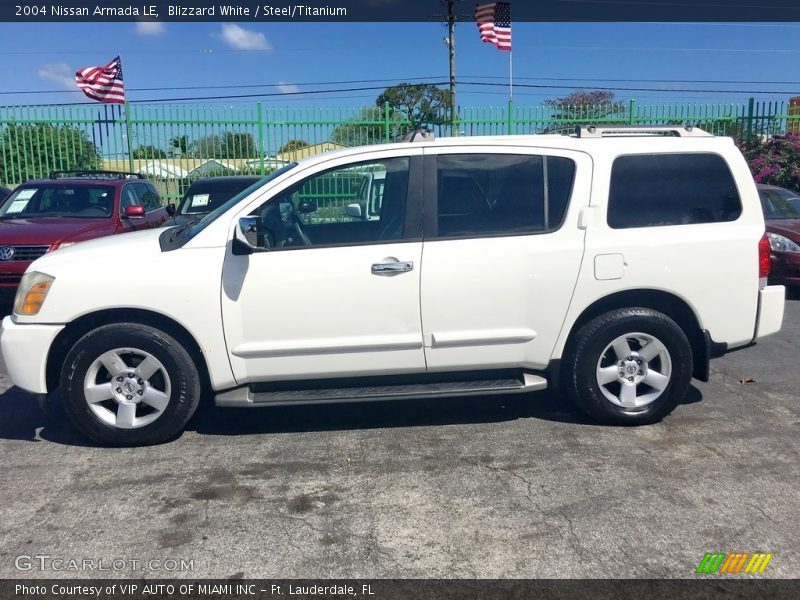 Blizzard White / Steel/Titanium 2004 Nissan Armada LE