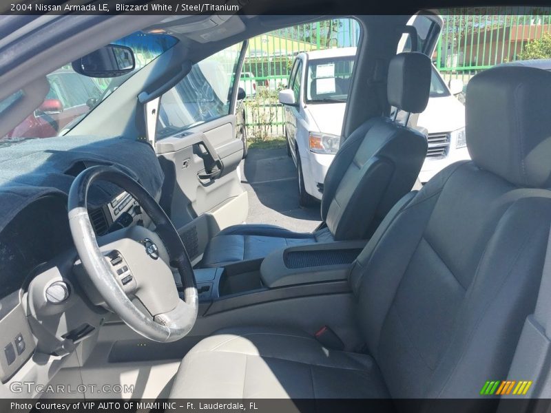 Blizzard White / Steel/Titanium 2004 Nissan Armada LE