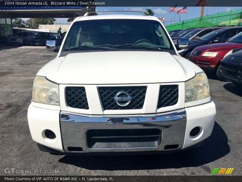 Blizzard White / Steel/Titanium 2004 Nissan Armada LE