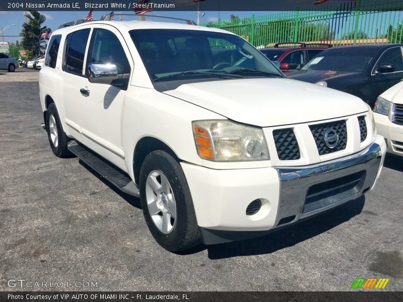 Blizzard White / Steel/Titanium 2004 Nissan Armada LE