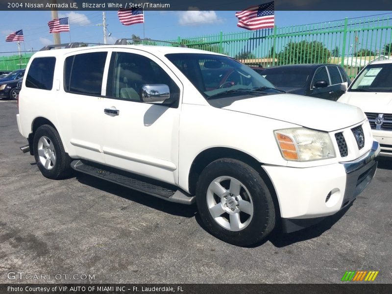 Blizzard White / Steel/Titanium 2004 Nissan Armada LE
