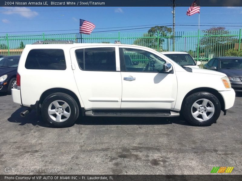 Blizzard White / Steel/Titanium 2004 Nissan Armada LE