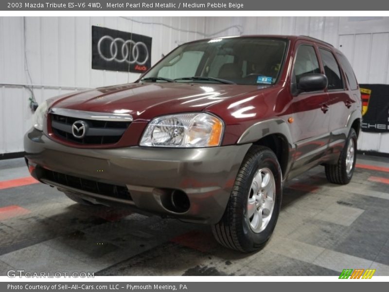 Merlot Pearl Red Metallic / Medium Pebble Beige 2003 Mazda Tribute ES-V6 4WD