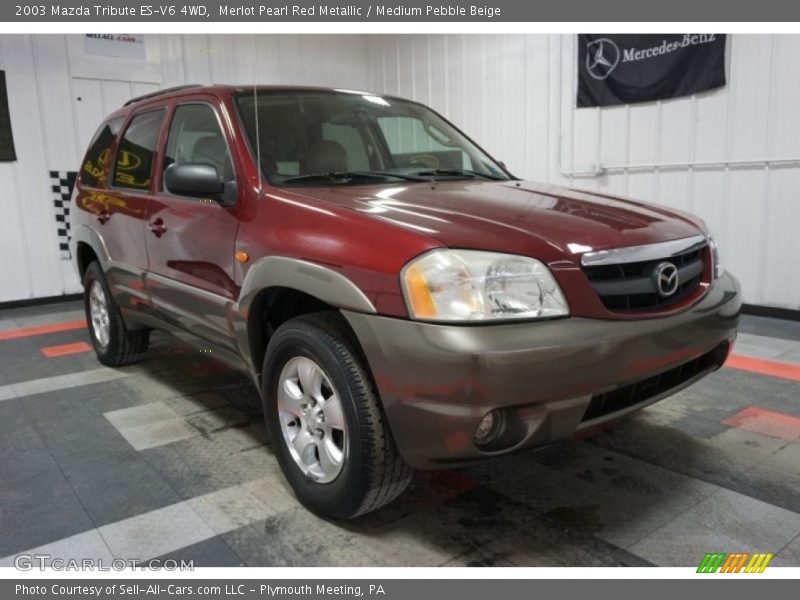 Merlot Pearl Red Metallic / Medium Pebble Beige 2003 Mazda Tribute ES-V6 4WD