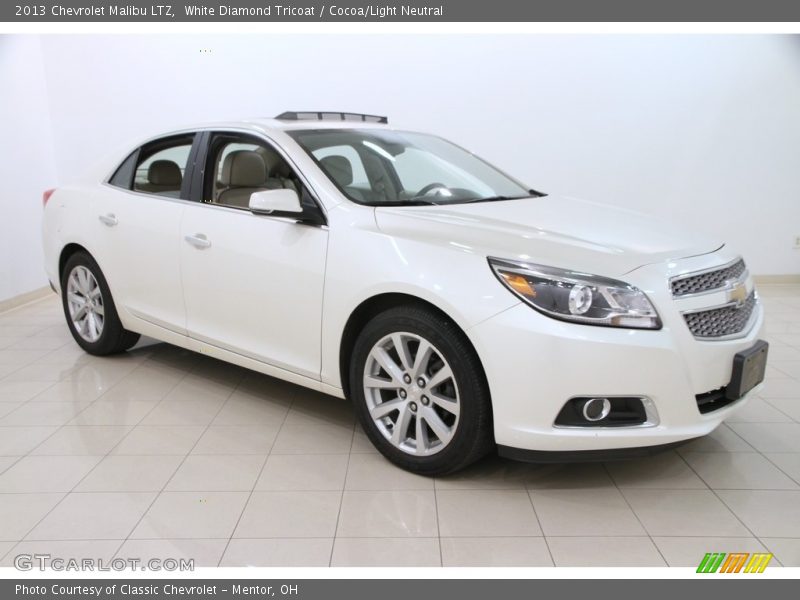 White Diamond Tricoat / Cocoa/Light Neutral 2013 Chevrolet Malibu LTZ