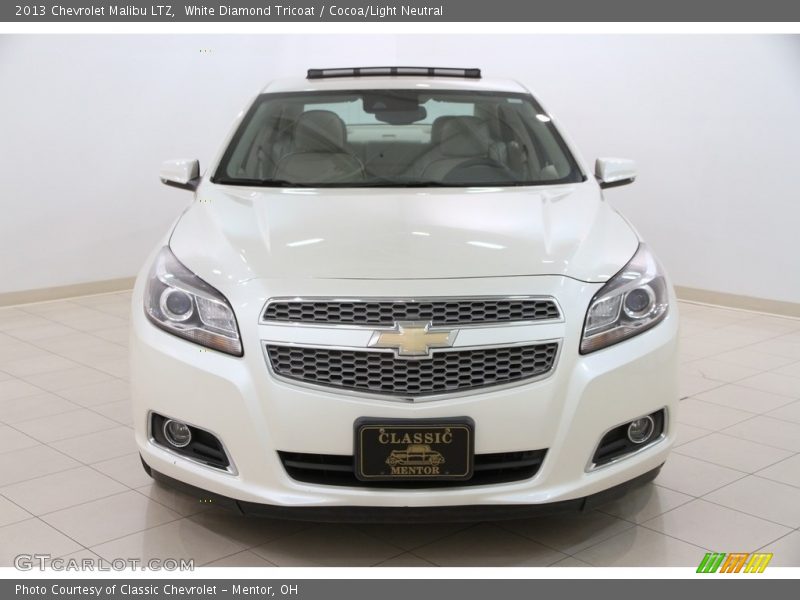 White Diamond Tricoat / Cocoa/Light Neutral 2013 Chevrolet Malibu LTZ