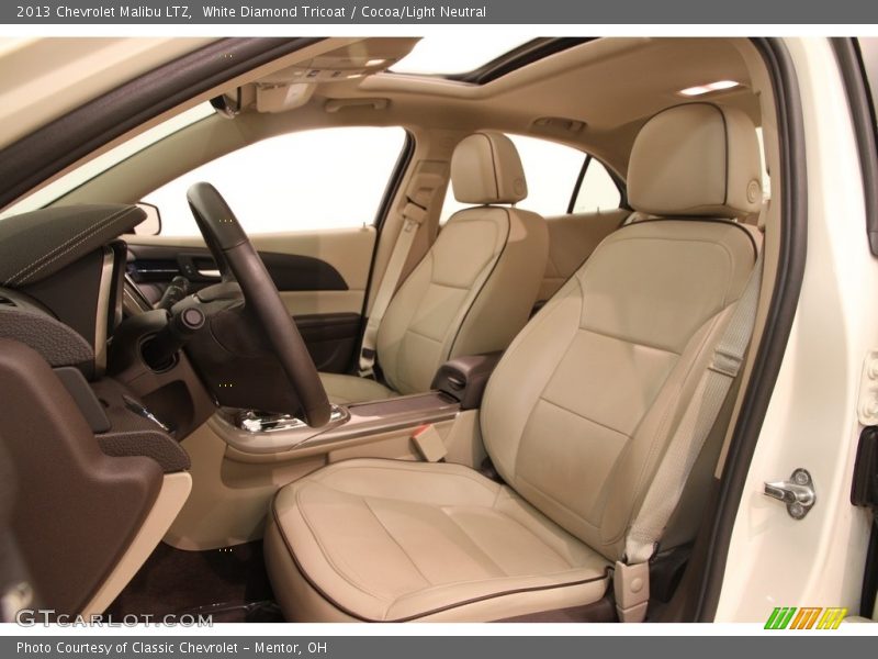 White Diamond Tricoat / Cocoa/Light Neutral 2013 Chevrolet Malibu LTZ