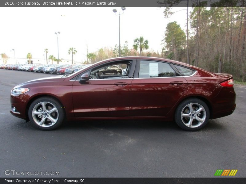 Bronze Fire Metallic / Medium Earth Gray 2016 Ford Fusion S