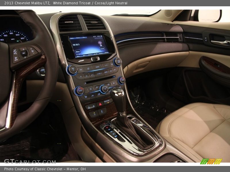 White Diamond Tricoat / Cocoa/Light Neutral 2013 Chevrolet Malibu LTZ