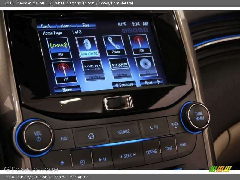 White Diamond Tricoat / Cocoa/Light Neutral 2013 Chevrolet Malibu LTZ