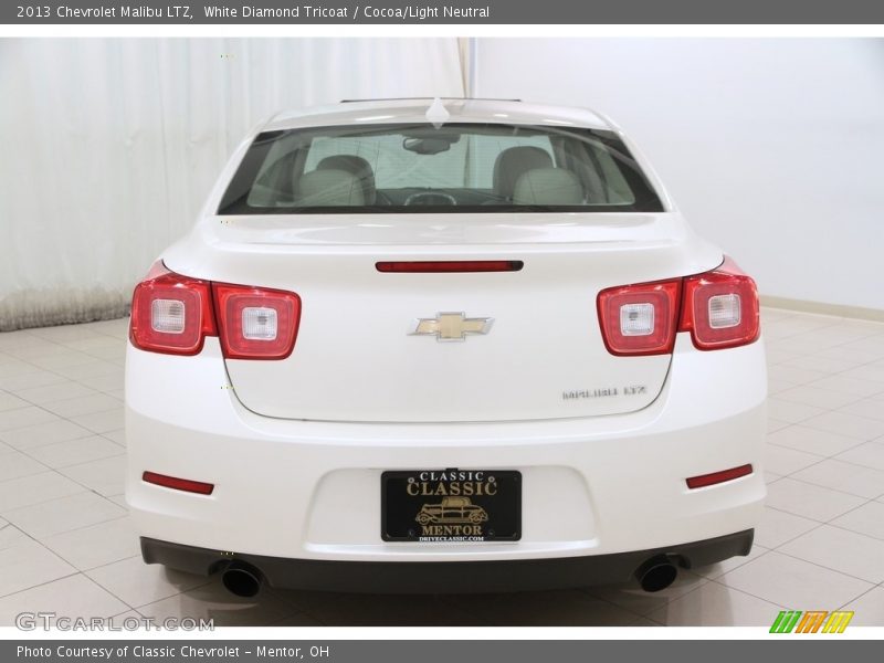 White Diamond Tricoat / Cocoa/Light Neutral 2013 Chevrolet Malibu LTZ