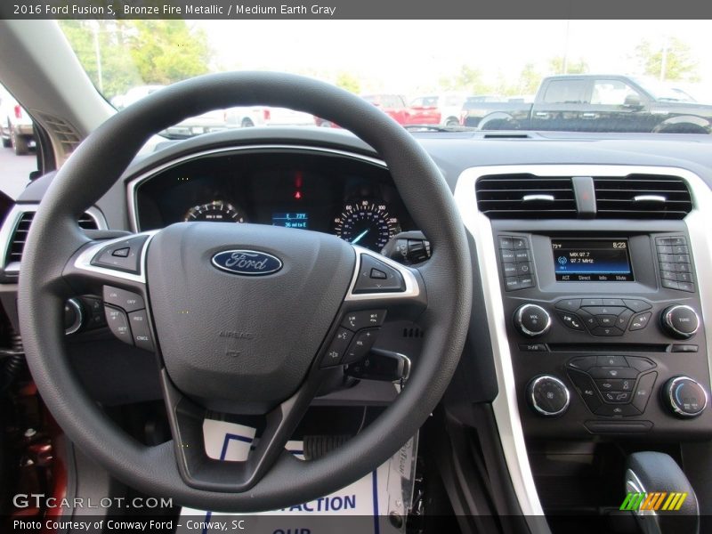 Bronze Fire Metallic / Medium Earth Gray 2016 Ford Fusion S