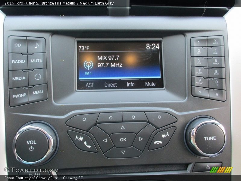 Bronze Fire Metallic / Medium Earth Gray 2016 Ford Fusion S