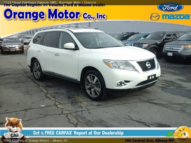Moonlight White / Charcoal 2014 Nissan Pathfinder Platinum AWD