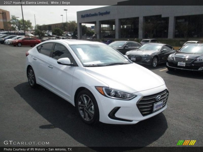 White / Beige 2017 Hyundai Elantra Limited