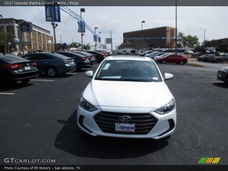 White / Beige 2017 Hyundai Elantra Limited