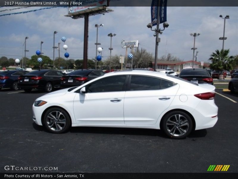 White / Beige 2017 Hyundai Elantra Limited