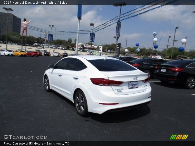 White / Beige 2017 Hyundai Elantra Limited