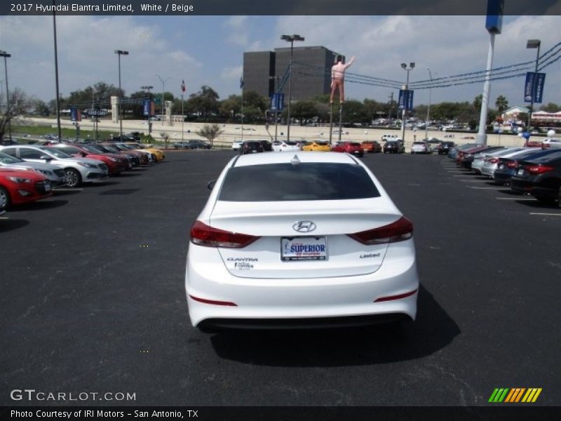White / Beige 2017 Hyundai Elantra Limited