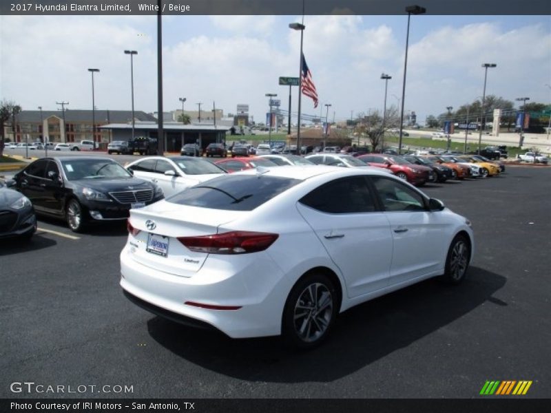 White / Beige 2017 Hyundai Elantra Limited