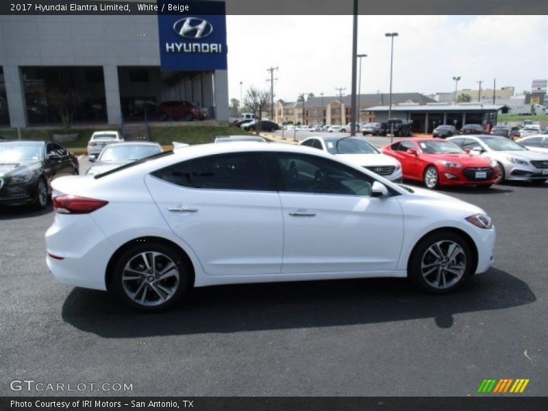 White / Beige 2017 Hyundai Elantra Limited