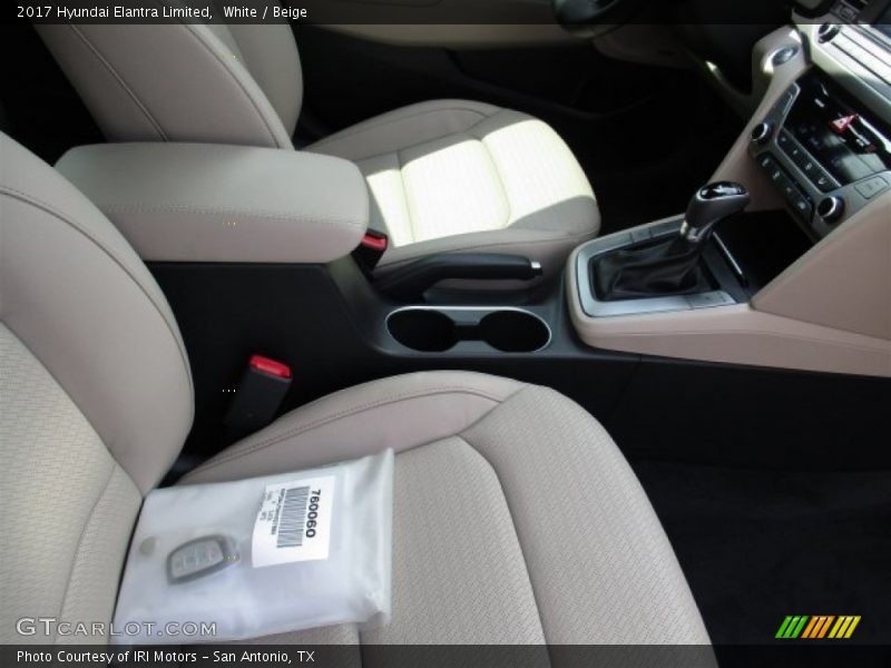 White / Beige 2017 Hyundai Elantra Limited