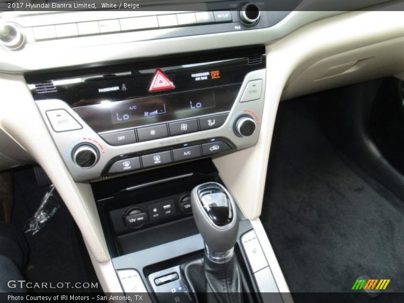 White / Beige 2017 Hyundai Elantra Limited