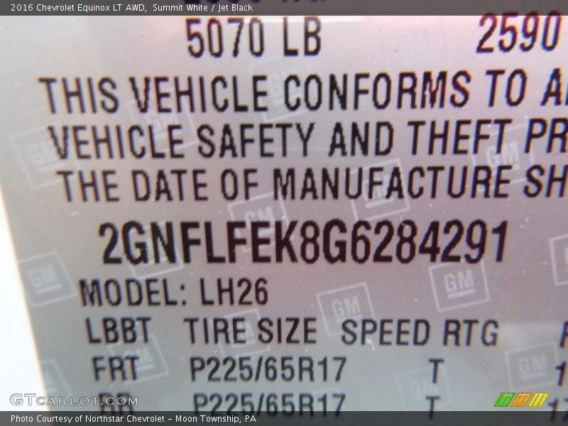 Summit White / Jet Black 2016 Chevrolet Equinox LT AWD