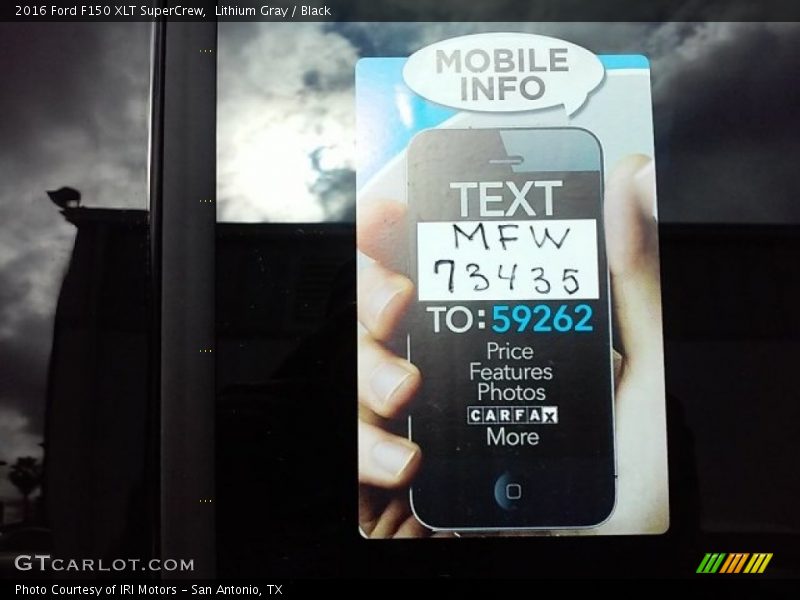 Lithium Gray / Black 2016 Ford F150 XLT SuperCrew