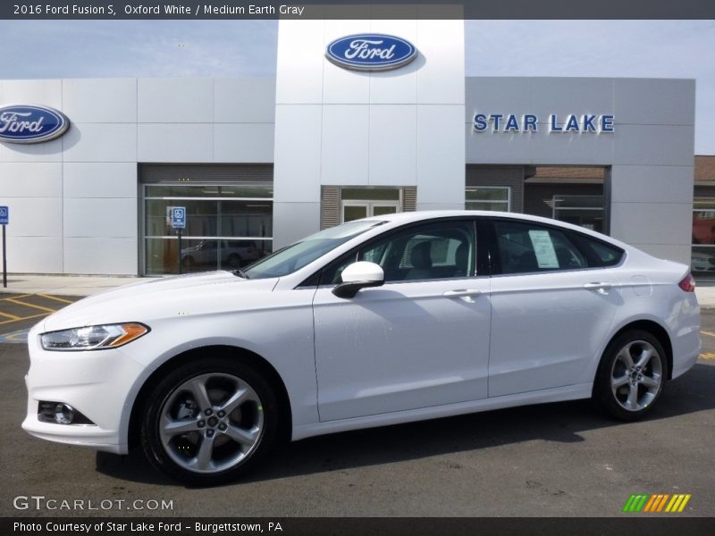 Oxford White / Medium Earth Gray 2016 Ford Fusion S