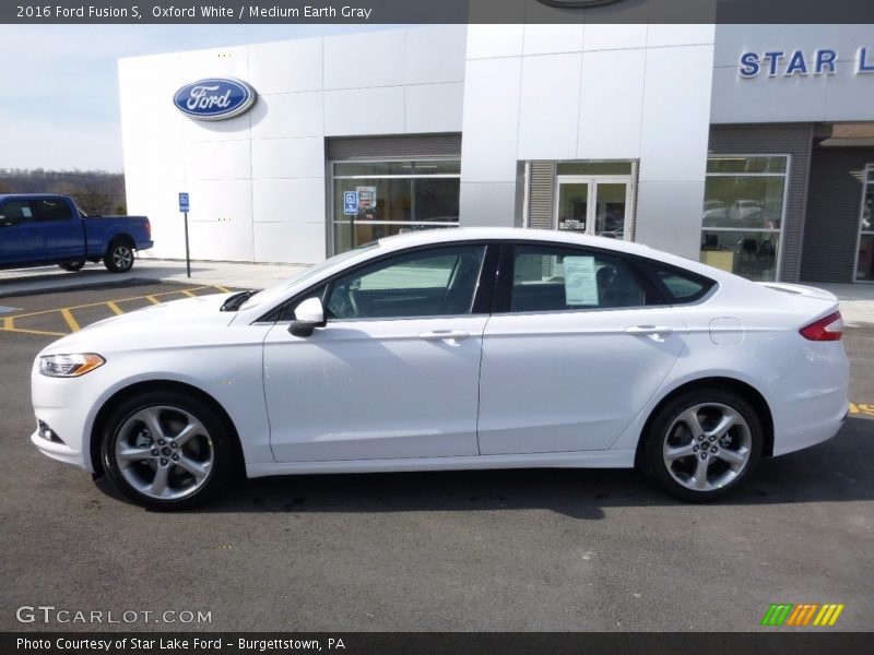 Oxford White / Medium Earth Gray 2016 Ford Fusion S