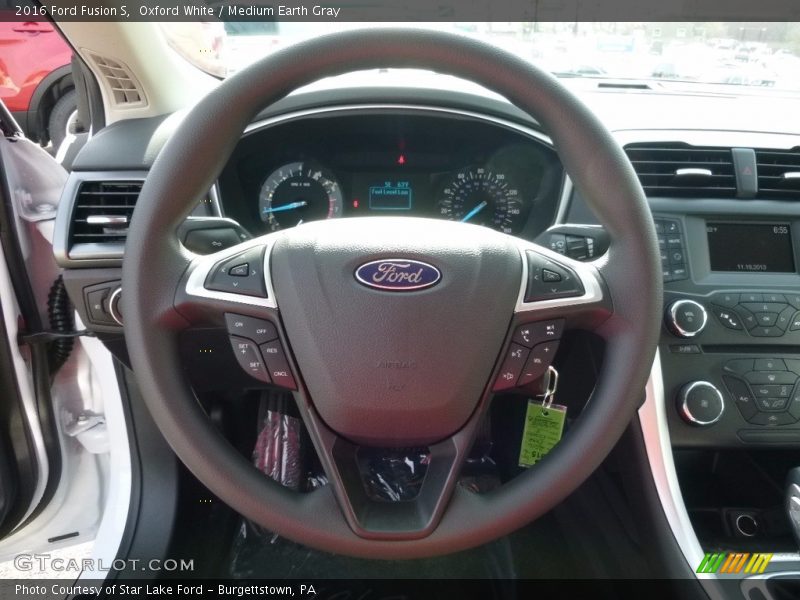 Oxford White / Medium Earth Gray 2016 Ford Fusion S