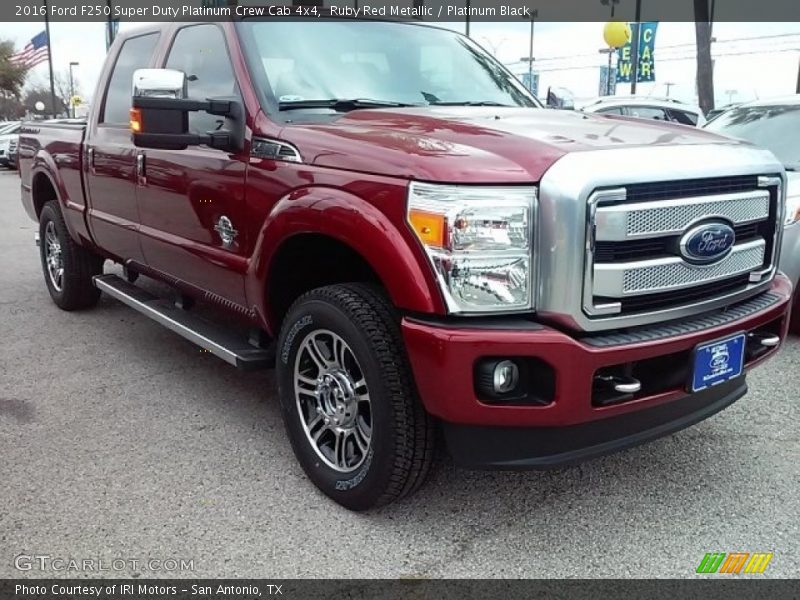 Ruby Red Metallic / Platinum Black 2016 Ford F250 Super Duty Platinum Crew Cab 4x4
