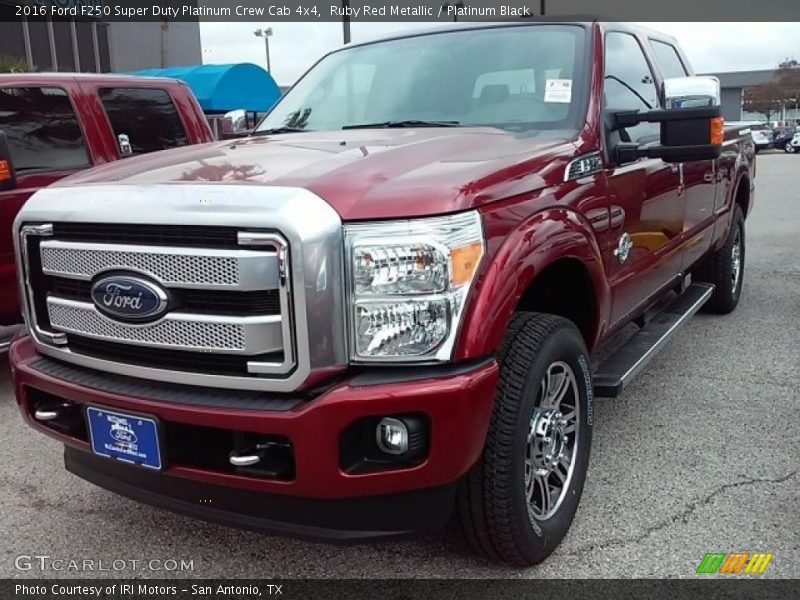 Ruby Red Metallic / Platinum Black 2016 Ford F250 Super Duty Platinum Crew Cab 4x4