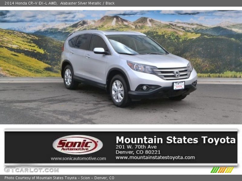 Alabaster Silver Metallic / Black 2014 Honda CR-V EX-L AWD