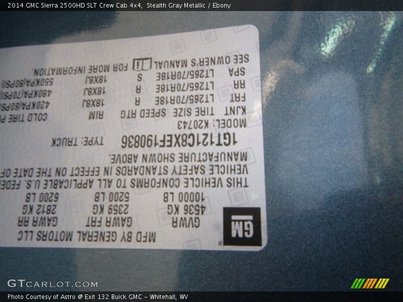 Stealth Gray Metallic / Ebony 2014 GMC Sierra 2500HD SLT Crew Cab 4x4