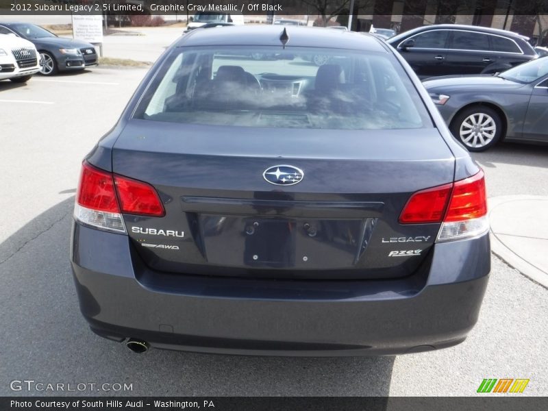 Graphite Gray Metallic / Off Black 2012 Subaru Legacy 2.5i Limited