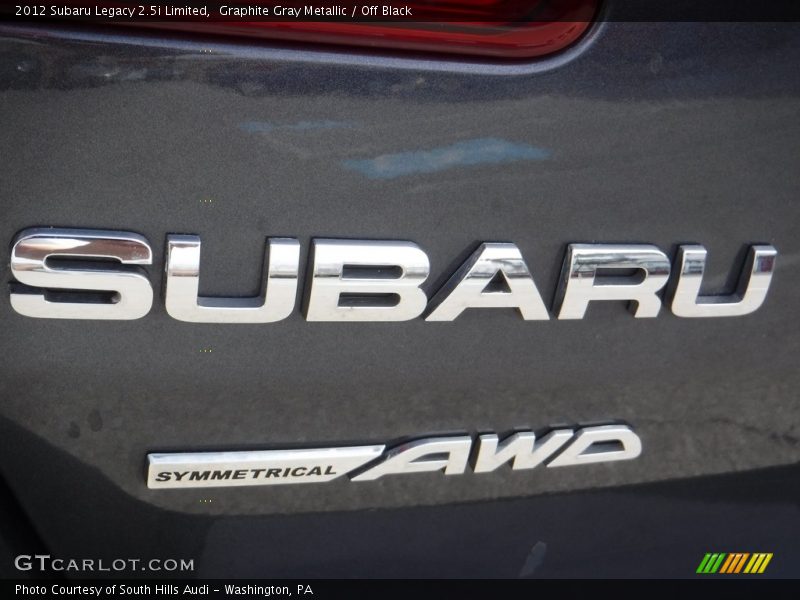 Graphite Gray Metallic / Off Black 2012 Subaru Legacy 2.5i Limited