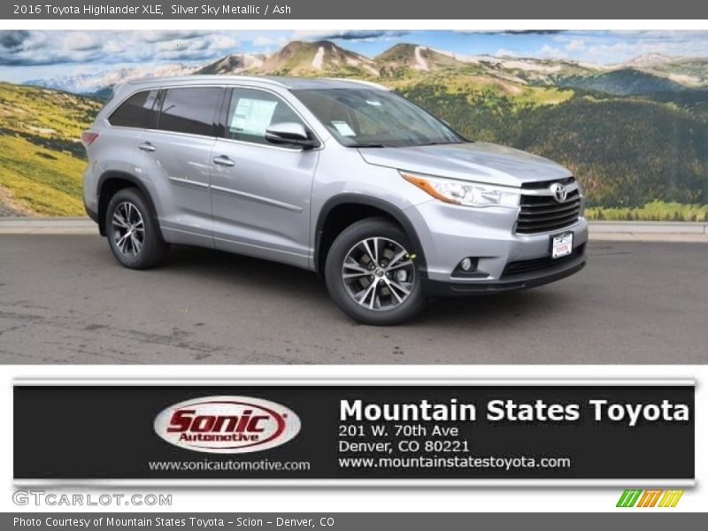 Silver Sky Metallic / Ash 2016 Toyota Highlander XLE