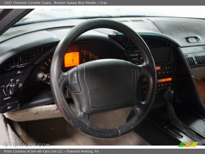 Medium Quasar Blue Metallic / Gray 1992 Chevrolet Corvette Coupe