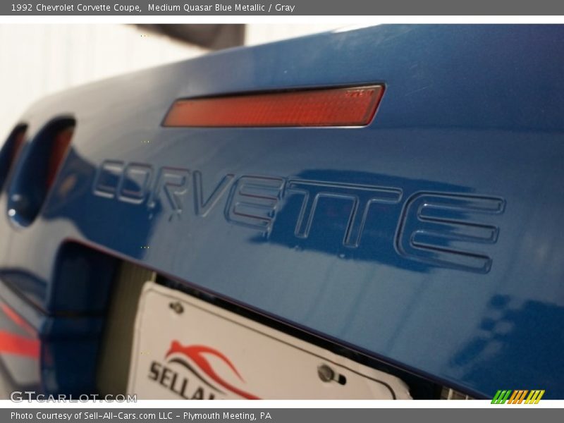 Medium Quasar Blue Metallic / Gray 1992 Chevrolet Corvette Coupe