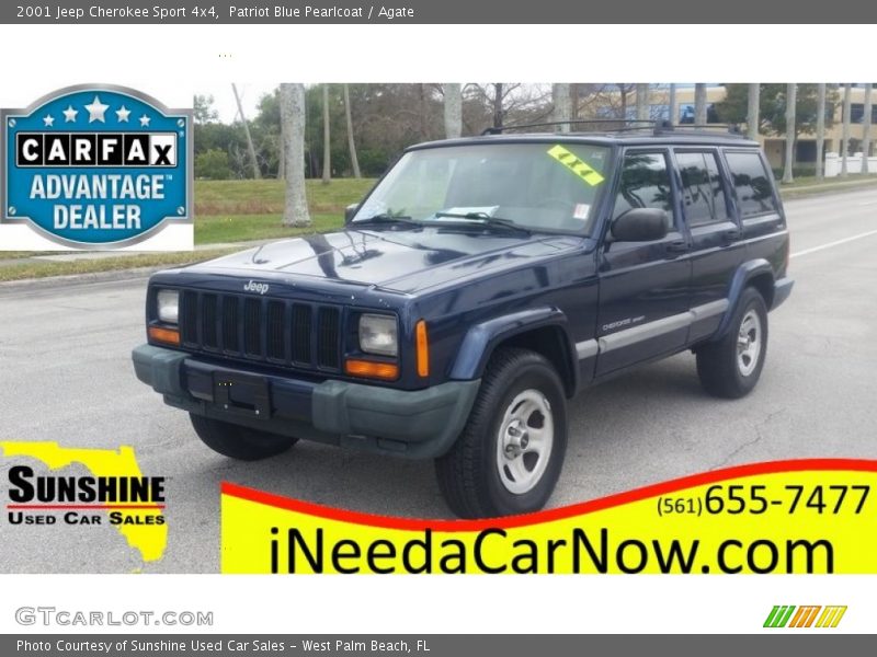 Patriot Blue Pearlcoat / Agate 2001 Jeep Cherokee Sport 4x4