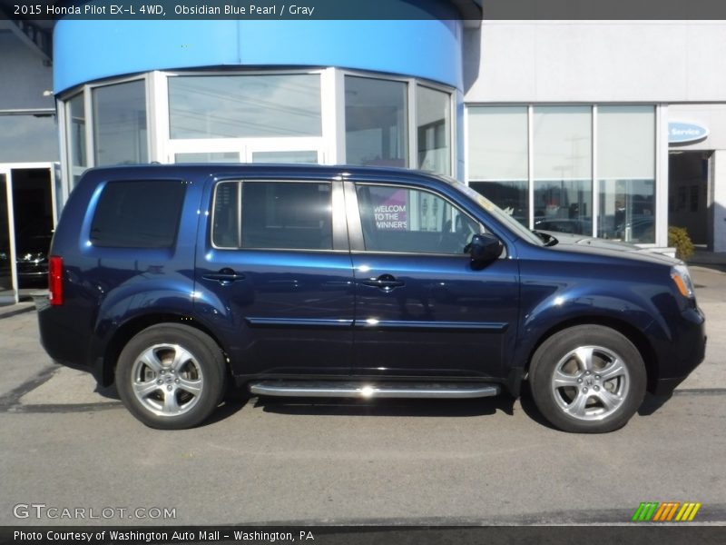 Obsidian Blue Pearl / Gray 2015 Honda Pilot EX-L 4WD