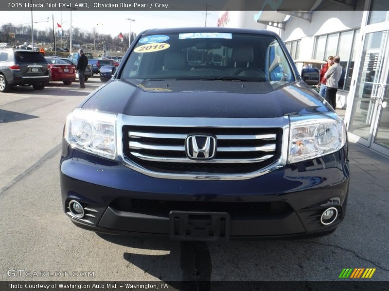 Obsidian Blue Pearl / Gray 2015 Honda Pilot EX-L 4WD